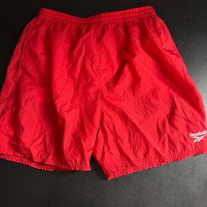 Reebok Vintage Trunks Swimming Shorts Mens Red‎ Size Large